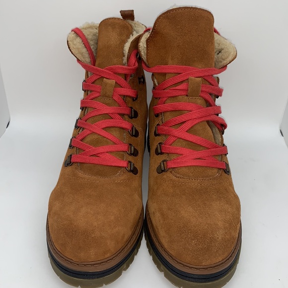 Avellini Suede Hiking Boots Brown 39 Genuine Shearling Lining Gorpcore Camping - Picture 3 of 16